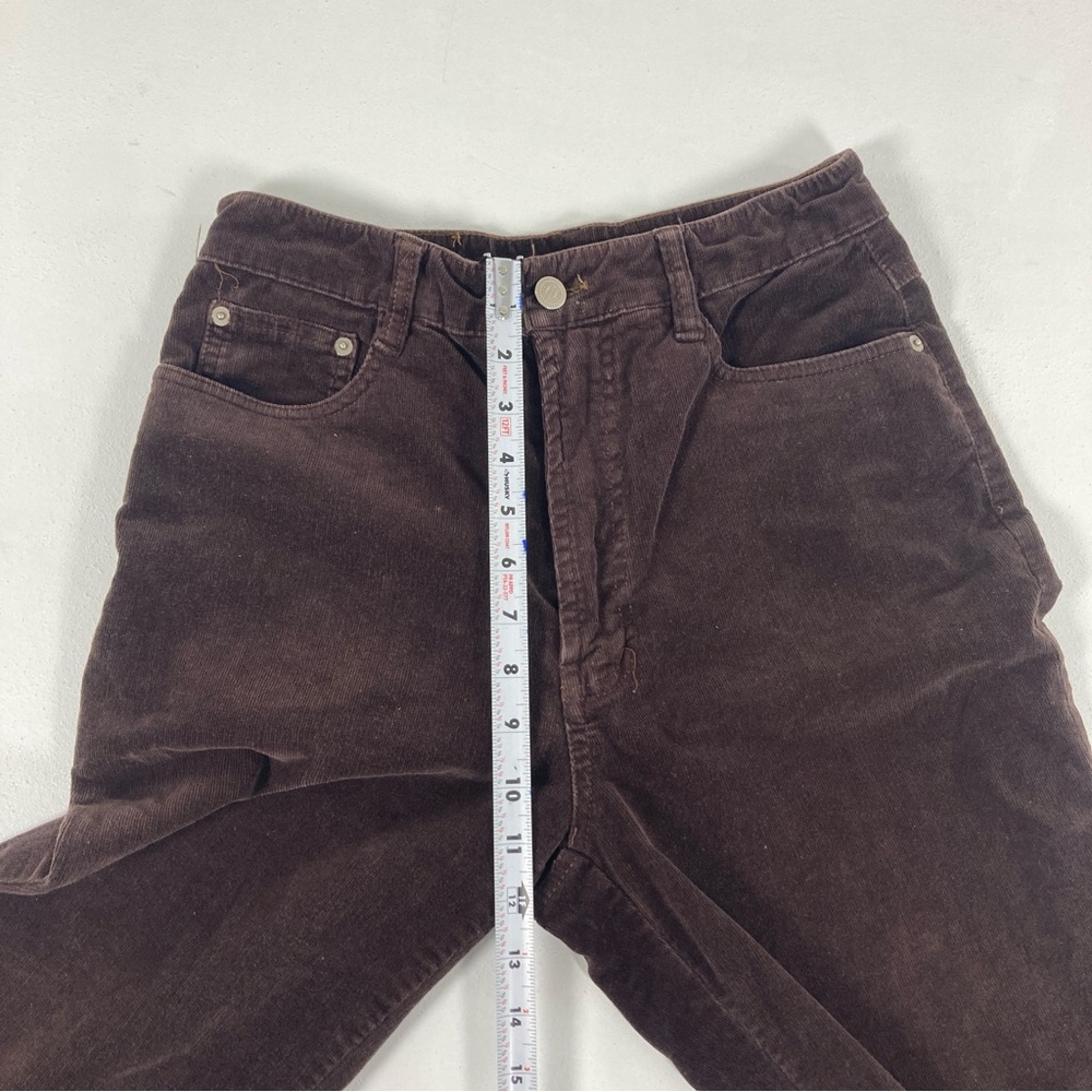 Y2K Anchor Blue Corduroy Pants Womens L Brown Straight Leg High Rise Vintage - Picture 9 of 16